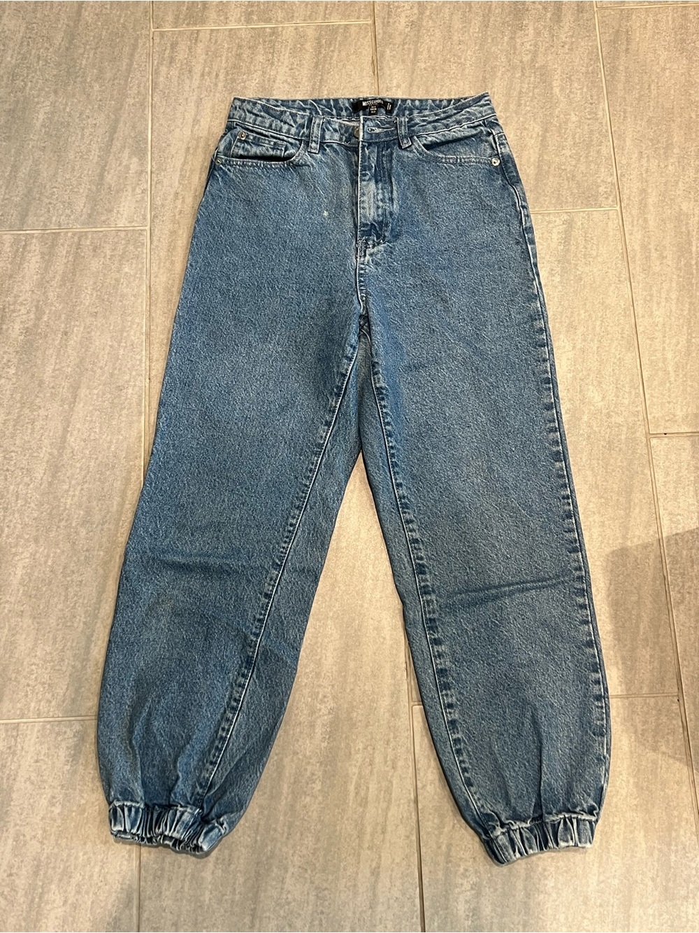 Missguided Blue Boyfriend Denim Jogger Jeans